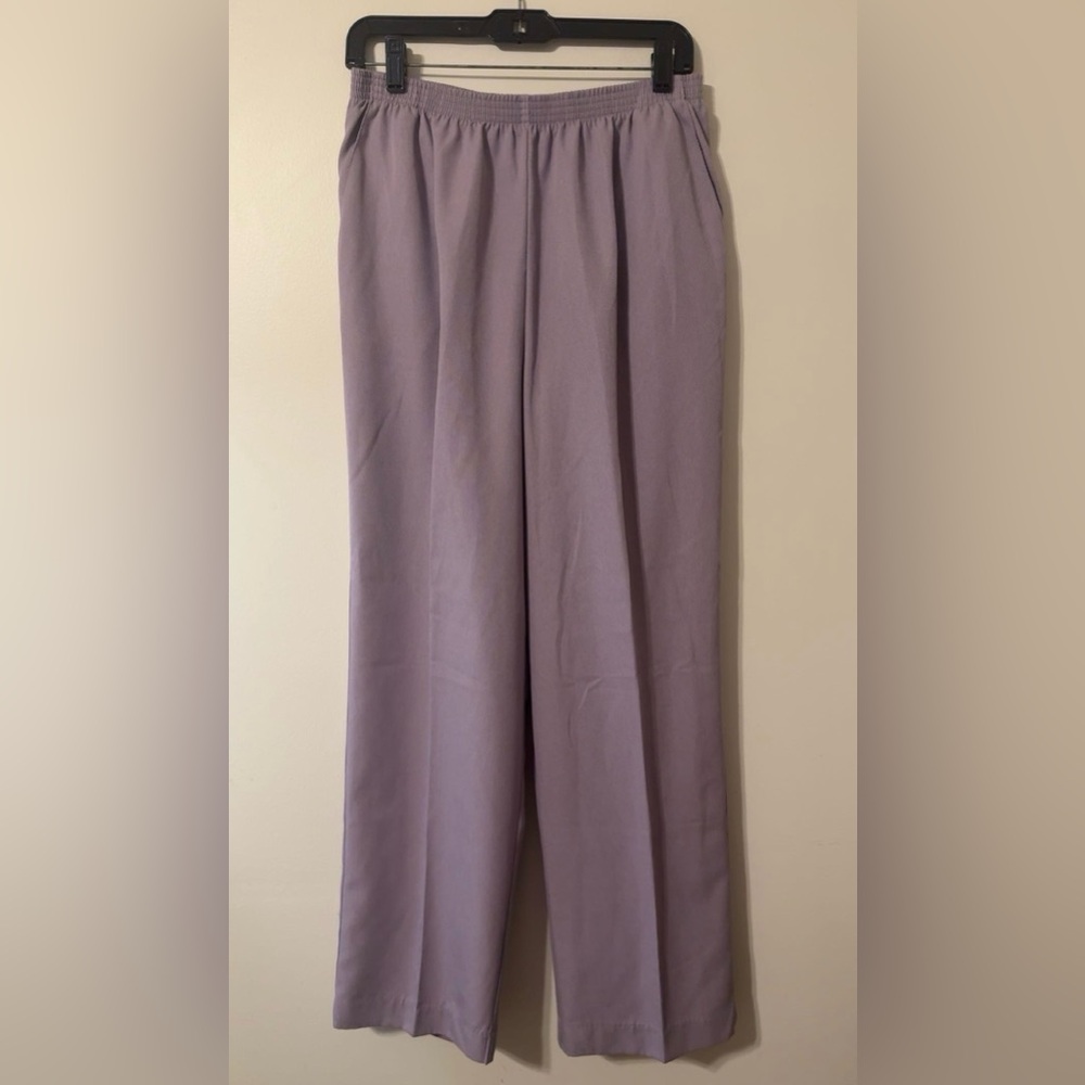 Alfred Dunner Women’s Size 14 Lilac Pull-On Corduroy Pants High Waisted Elastic